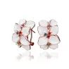 Ohrstecker in Blumenform - mit mehrfarbigem Zirkon - Roségold