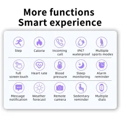 Smart Watch - full touch screen - fitness tracker - blood pressure - waterproof - Bluetooth - Android IOSSmart-Wear