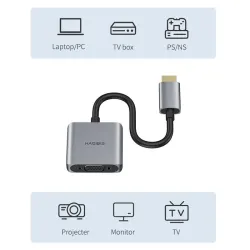 HDMI-kompatibler auf VGA-Adapter - Micro-USB - mit Video-/Audioleistung - 1080p