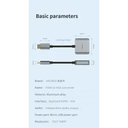 HDMI-kompatibler auf VGA-Adapter - Micro-USB - mit Video-/Audioleistung - 1080p