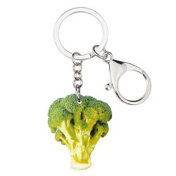 Schlüsselanhänger aus Metall mit Brokkoli aus Acryl