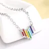 Regenbogen-Schmuckset - Herzform - Halskette / Ohrringe / Ring - 925er Sterlingsilber