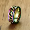 Regenbogenring - mit drehbarer Kette - Edelstahl - Unisex