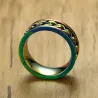 Regenbogenring - mit drehbarer Kette - Edelstahl - Unisex