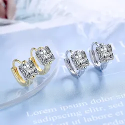 Luxuriöse kleine runde Ohrringe - mit Kristall - 925er Sterlingsilber