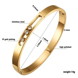 Elegantes Armband - mit verschiebbaren Strasssteinen - Edelstahl