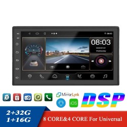 Universelles Autoradio - MP5-Player - 2 Din - Android - Bluetooth - GPS - MirrorLink - Touchscreen - Kamera