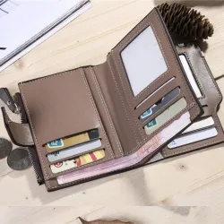 Klassische Retro-Brieftasche - Kartenhalter - mit Reißverschluss