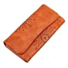 Elegante lange Retro-Brieftasche - mit Reißverschluss - ausgehöhltes Muster - Leder