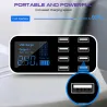 Autoladegerät - 8-Port USB - Ladestation - HUB mit LCD-Display