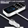 Autoladegerät - 8-Port USB - Ladestation - HUB mit LCD-Display