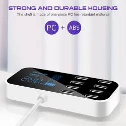 Autoladegerät - 8-Port USB - Ladestation - HUB mit LCD-Display