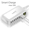 QC3.0-Schnellladegerät - USB-HUB mit 8 Anschlüssen - LED-Anzeige - 60 W