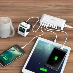 QC3.0-Schnellladegerät - USB-HUB mit 8 Anschlüssen - LED-Anzeige - 60 W
