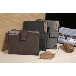 Klassische Retro-Brieftasche - Kartenhalter - mit Reißverschluss