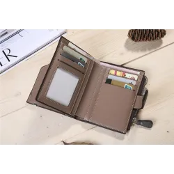 Klassische Retro-Brieftasche - Kartenhalter - mit Reißverschluss