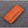 Elegante lange Retro-Brieftasche - mit Reißverschluss - ausgehöhltes Muster - Leder