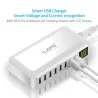 QC3.0-Schnellladegerät - USB-HUB mit 8 Anschlüssen - LED-Anzeige - 60 W