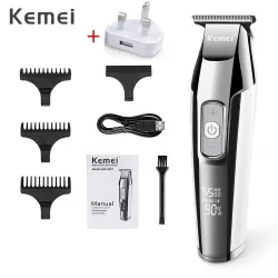 Kemei - professioneller Haarschneider - kabellos - mit digitaler LED-Anzeige