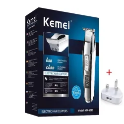 Kemei - professioneller Haarschneider - kabellos - mit digitaler LED-Anzeige
