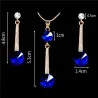 Elegant gold jewellery set - necklace / earrings - with crystals - round hollow pendantJewellery Sets