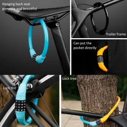 Diebstahlsicheres Fahrradschloss - 4-stellige Codekombination - ringförmig