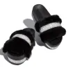 Luxurious fur slippers - with rhinestones - platform on the wedge - profiled insoleShoes