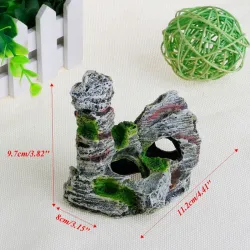 Moss tree house - with cave - resin aquarium decorationAquarium