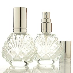 Crystal glass bottle - with an atomizer - for perfume - reusable - 15ml