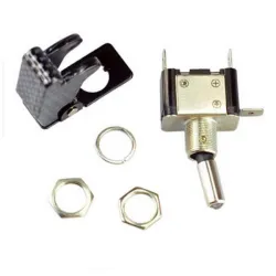 KFZ SPST Kippschalter mit LED - 12V 20A - Carbonabdeckung