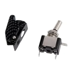 KFZ SPST Kippschalter mit LED - 12V 20A - Carbonabdeckung
