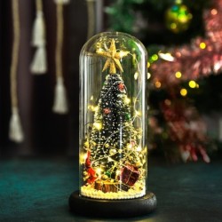 Dekorativer Weihnachtsbaum - in Glaskuppel - mit LED