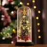 Dekorativer Weihnachtsbaum - in Glaskuppel - mit LED