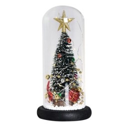 Dekorativer Weihnachtsbaum - in Glaskuppel - mit LED