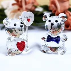 Kristallbär - mit Herz / Schleife / Schmetterling / I LOVE YOU - Figur