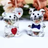 Crystal bear - with heart / bow / butterfly / I LOVE YOU - figurineWedding