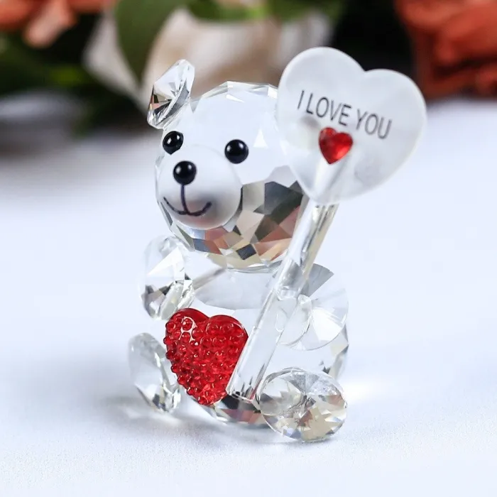 Kristallbär - mit Herz / Schleife / Schmetterling / I LOVE YOU - Figur