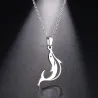 Springender Delphin-Anhänger - mit Kette - Edelstahl
