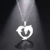 Double dolphin pendant - with necklaceNecklaces