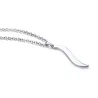 Slim wave shaped pendant - with rainbow stones - stainless steel necklaceNecklaces