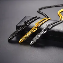 Bullet shaped pendant - with necklace - stainless steelNecklaces