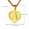 Heart shaped pendant with Holy Mary - Catholic necklace - stainless steelNecklaces
