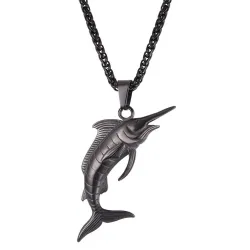 Halskette mit Schwertfisch - Edelstahl - Unisex