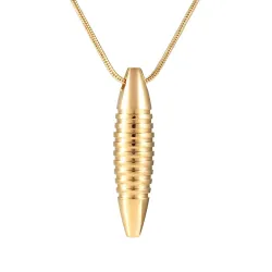 Necklace with bullet shaped pendant - memorial cremation ash holder - mini urn - openableNecklaces