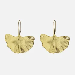 Goldene Ohrringe in Blattform - Metall