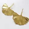 Goldene Ohrringe in Blattform - Metall