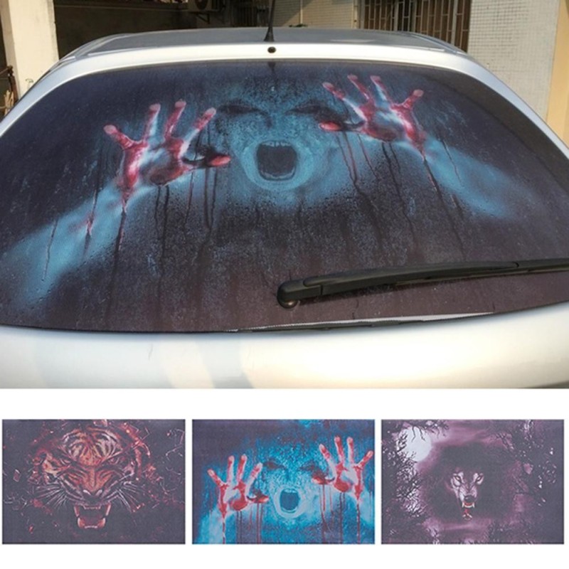 Car rear windshield sticker - waterproof - sunshield - horror designStickers