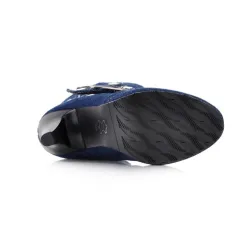 Modischer Denim-Stiefel mit hohem Absatz