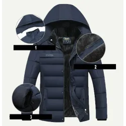 Dicke warme Winterjacke mit Kapuze