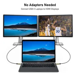 USB C HDMI Kabel Type-C zu HDMI - Thunderbolt 3 - Konverter - Adapter - 4K 60Hz - für MacBook / Huawei Mate 30 40 Pro